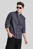 Charcoal Grey Solid Oxford Shirt