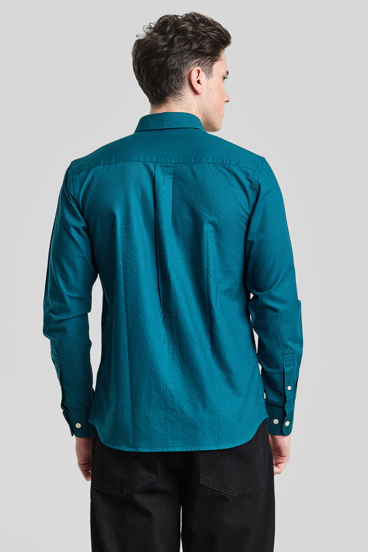 Teal Solid Oxford Shirt