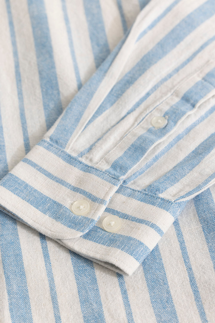 Blue Stripes Linen Blend Shirt