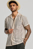 Beige Cuban Crochet Shirt