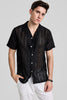 Black Stripes Crochet Shirt