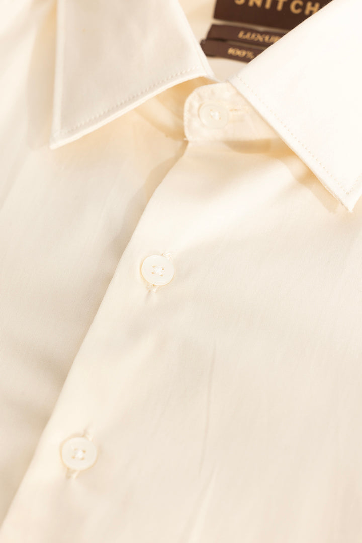 Cream Giza Cotton Shirt