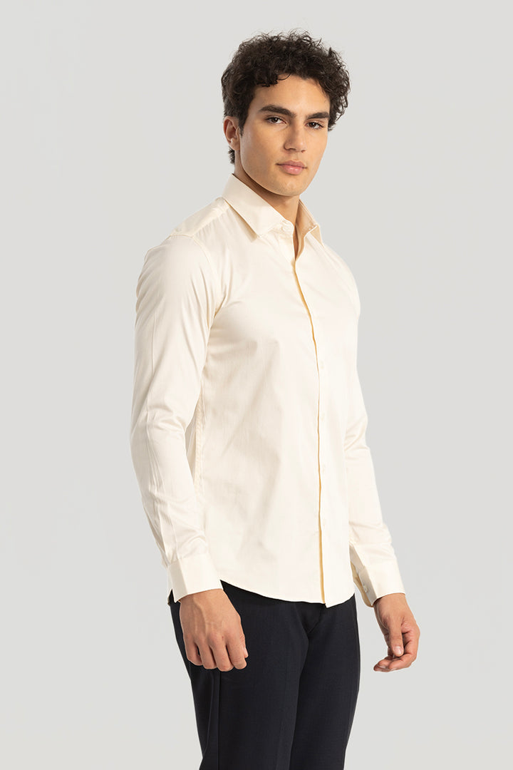 Cream Giza Cotton Shirt