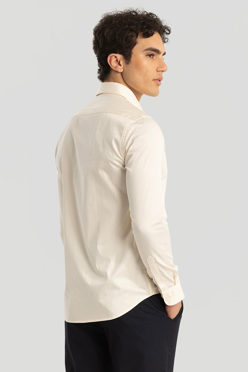 Cream Giza Cotton Shirt