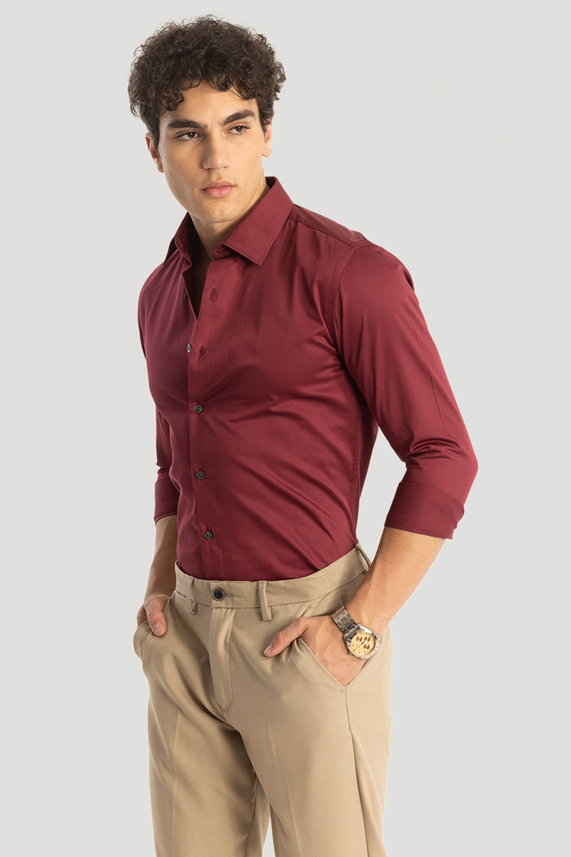 Red Giza Cotton Shirt