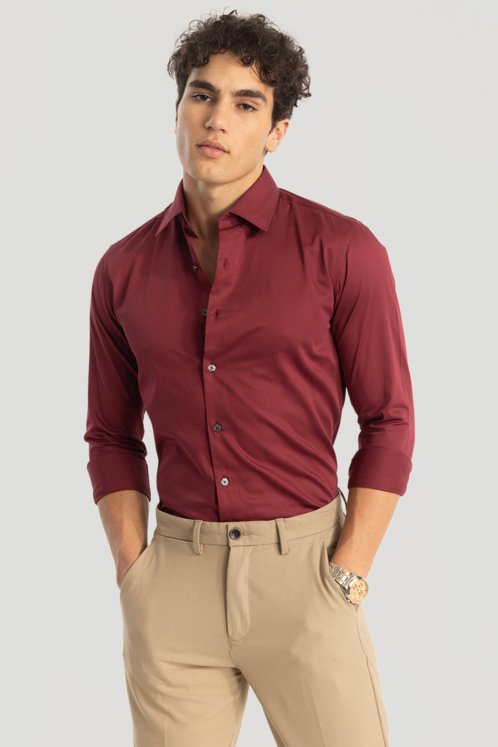 Red Giza Cotton Shirt