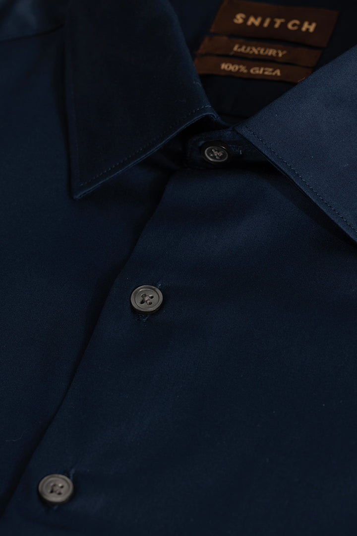 Navy Giza Cotton Shirt