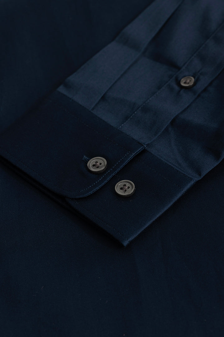 Navy Giza Cotton Shirt