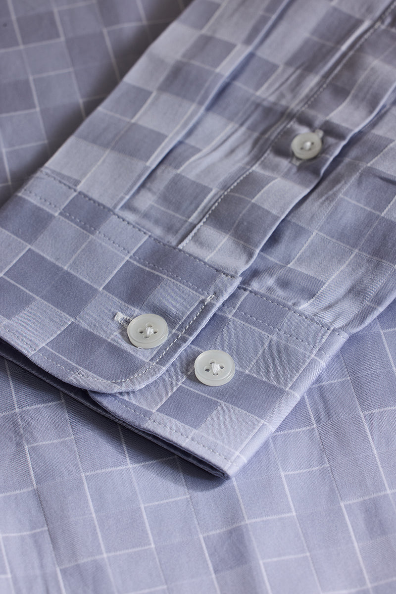 Light Grey Self Checks Shirt