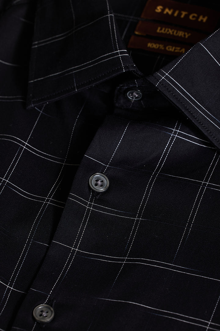 Black Checks Slim Fit Shirt