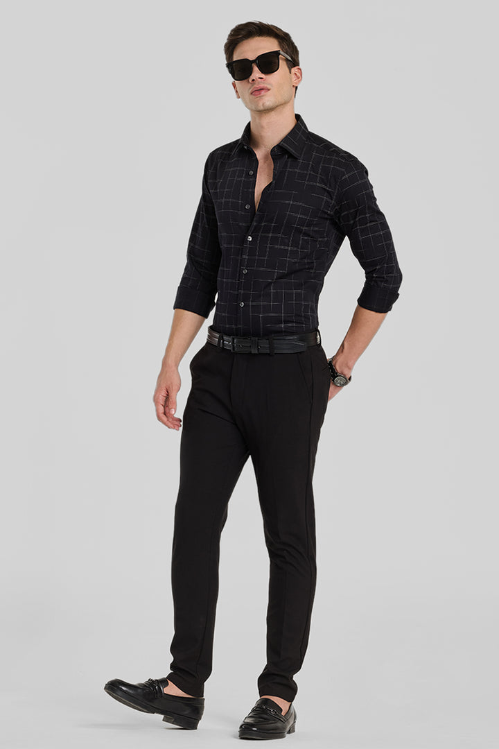 Black Checks Slim Fit Shirt