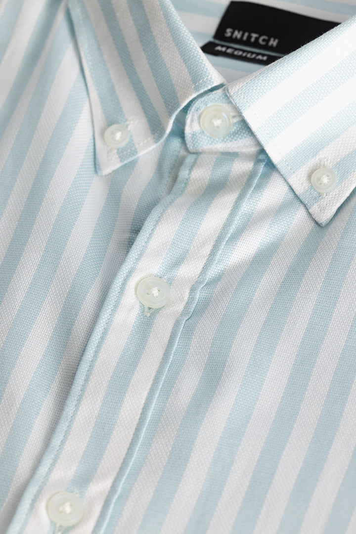 Light Blue Twill Stripes Shirt