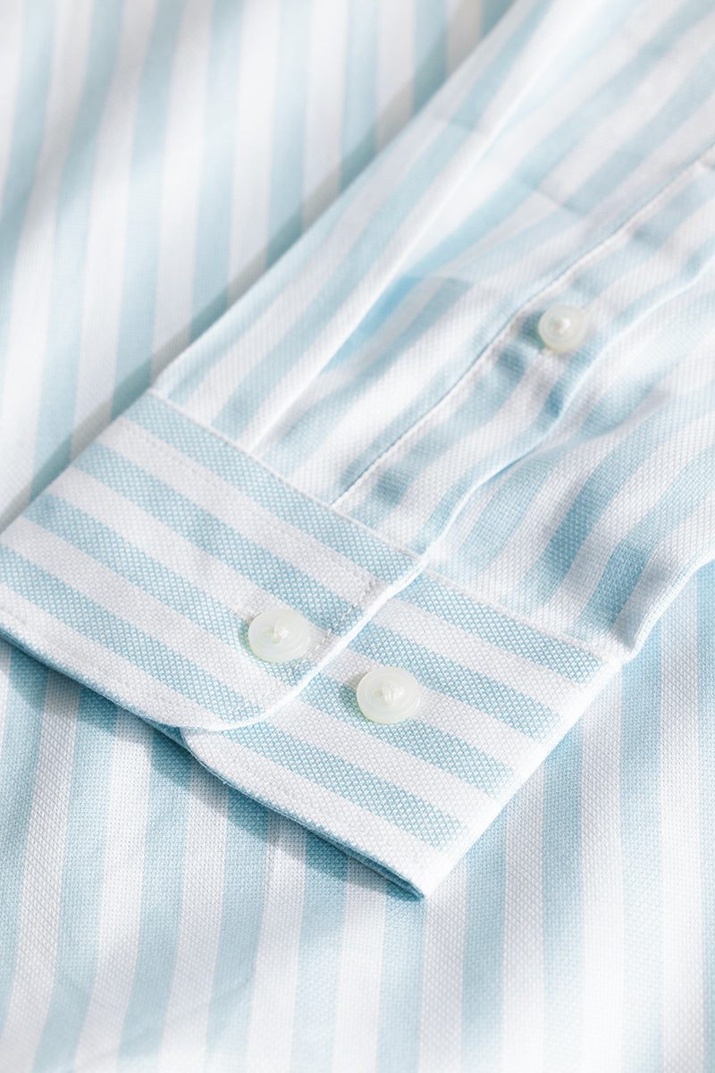 Light Blue Twill Stripes Shirt