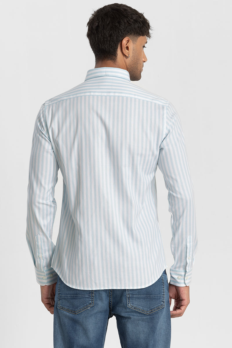 Light Blue Twill Stripes Shirt