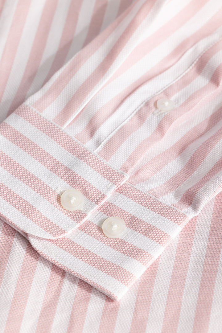 Light Pink Twill Stripes Shirt