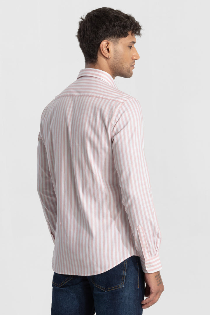 Light Pink Twill Stripes Shirt