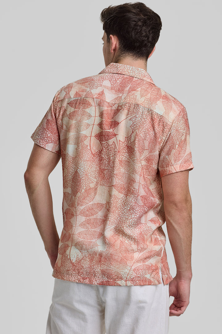 Peach Cuban Abstract Shirt