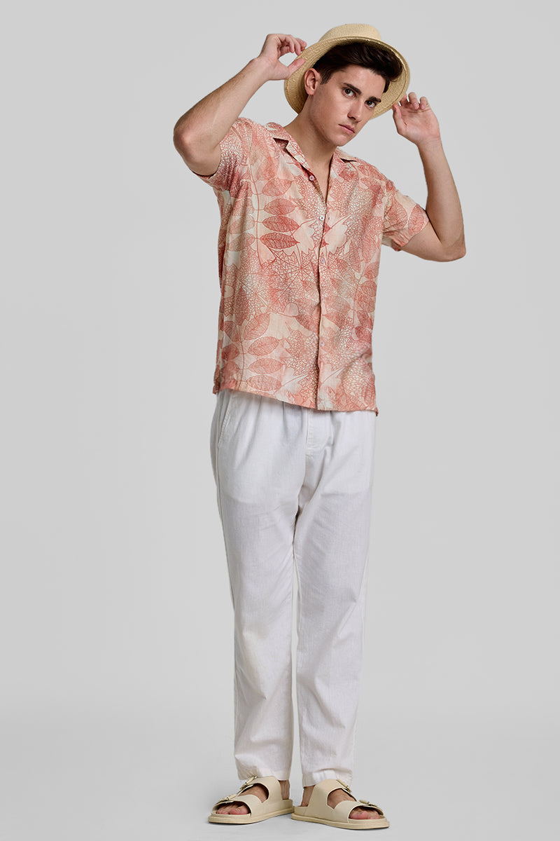 Peach Cuban Abstract Shirt