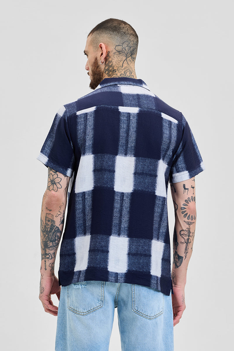 Indigo Geometric Box Fit Shirt