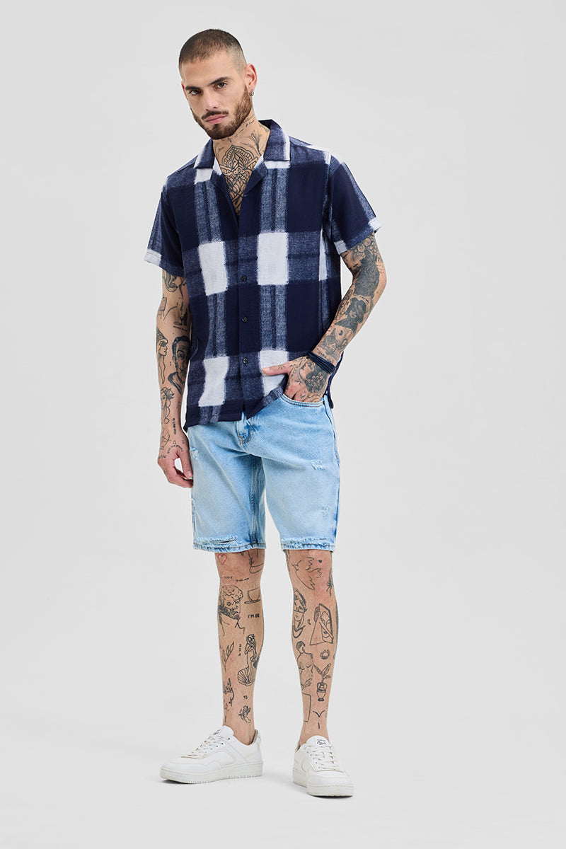 Indigo Geometric Box Fit Shirt