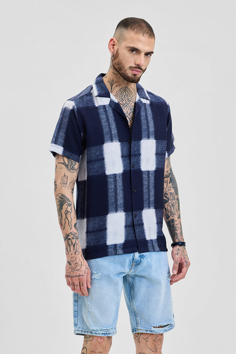 Indigo Geometric Box Fit Shirt