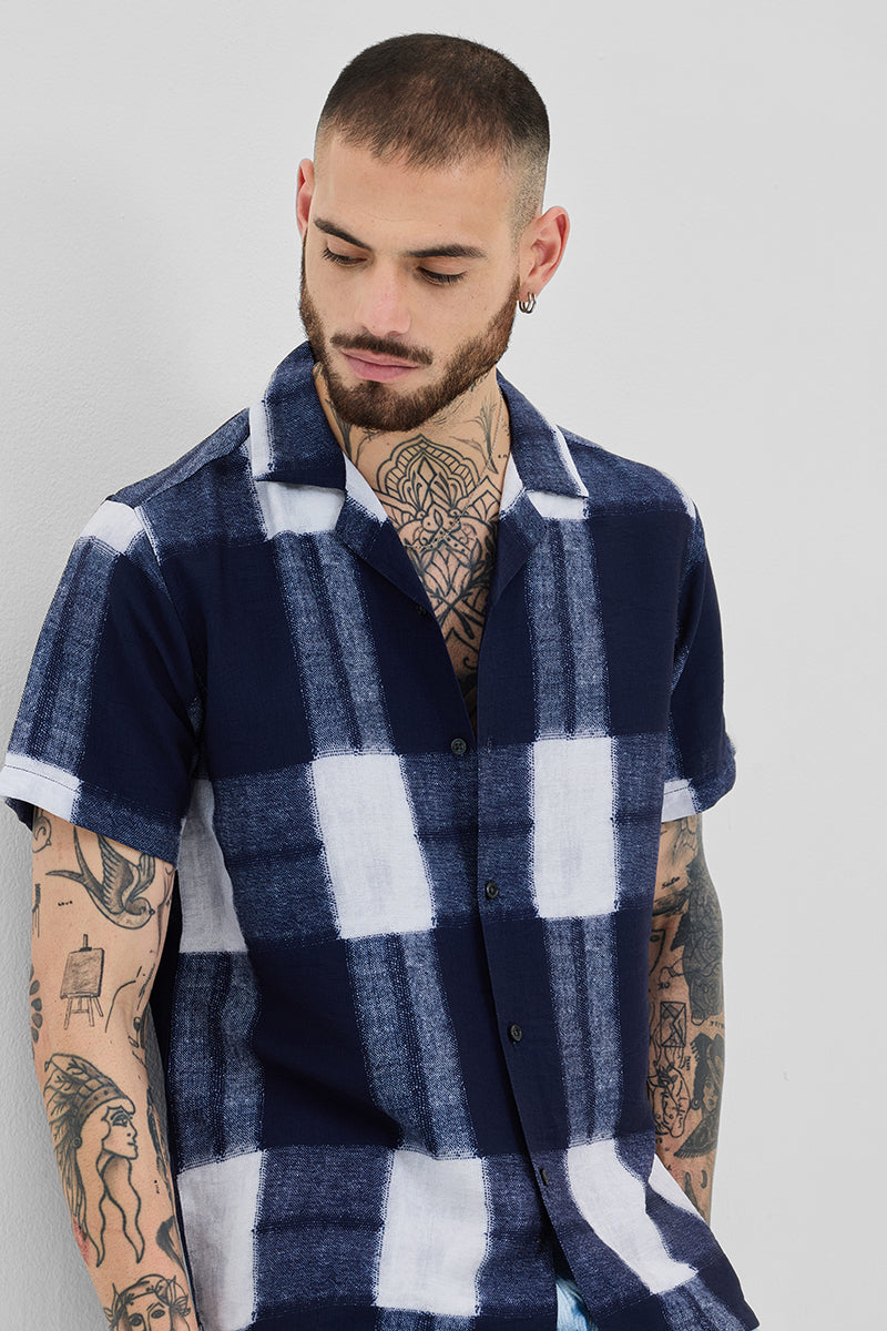 Indigo Geometric Box Fit Shirt