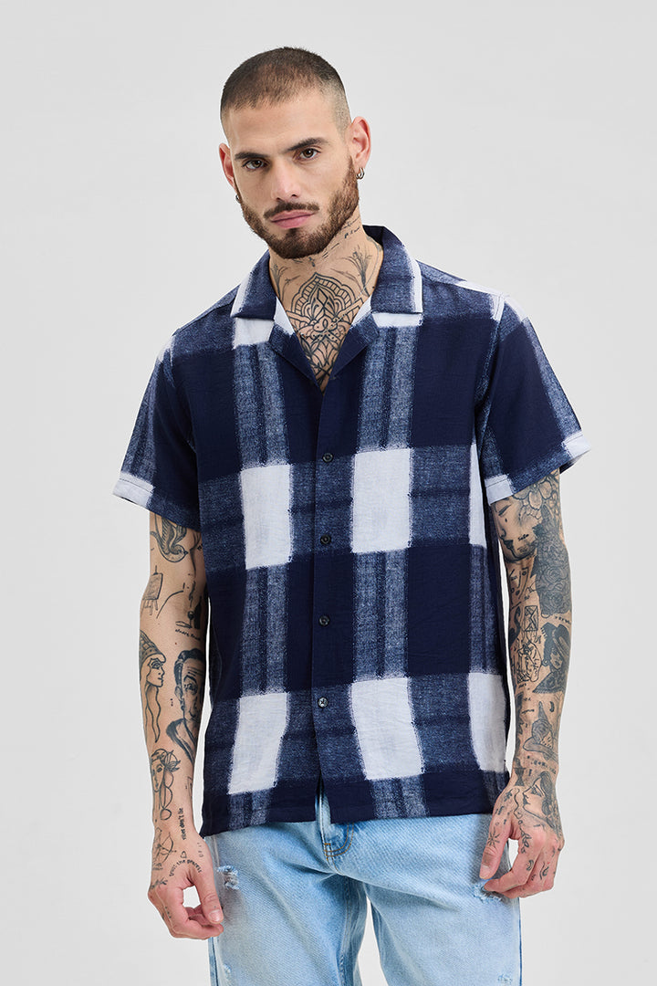 Indigo Geometric Box Fit Shirt