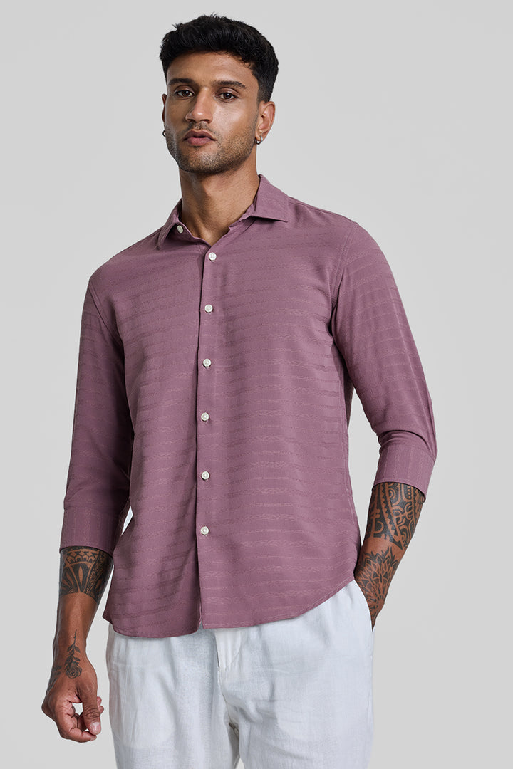 Mauve Self-Design Shirt