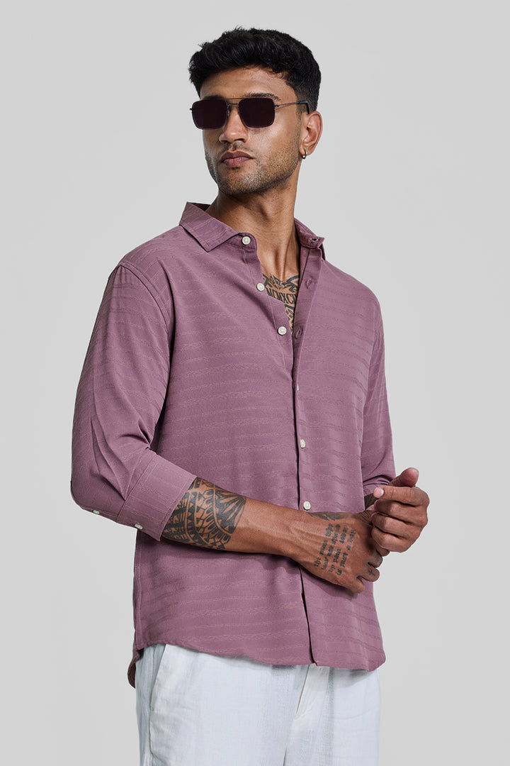 Mauve Self-Design Shirt