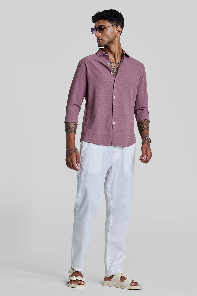 Mauve Self-Design Shirt