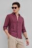 Mauve Textured Linen Blend Shirt