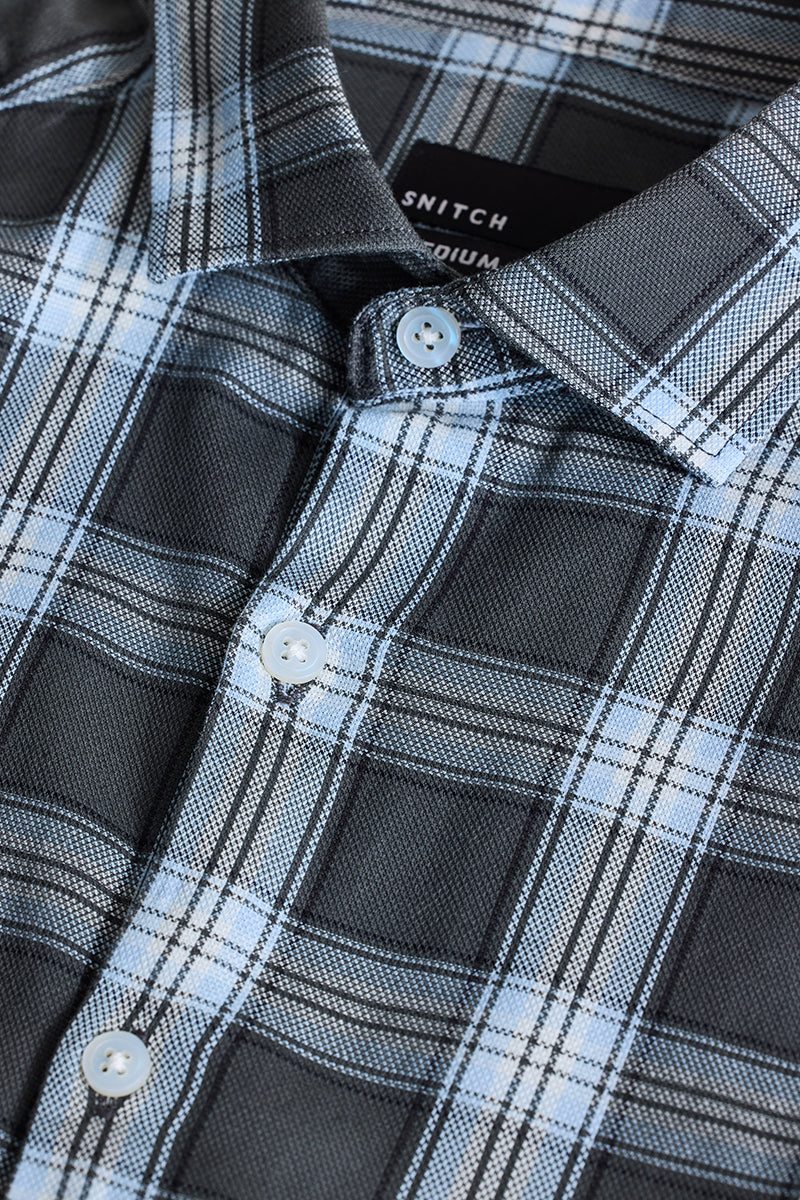 Grey Checks Slim Fit Shirt