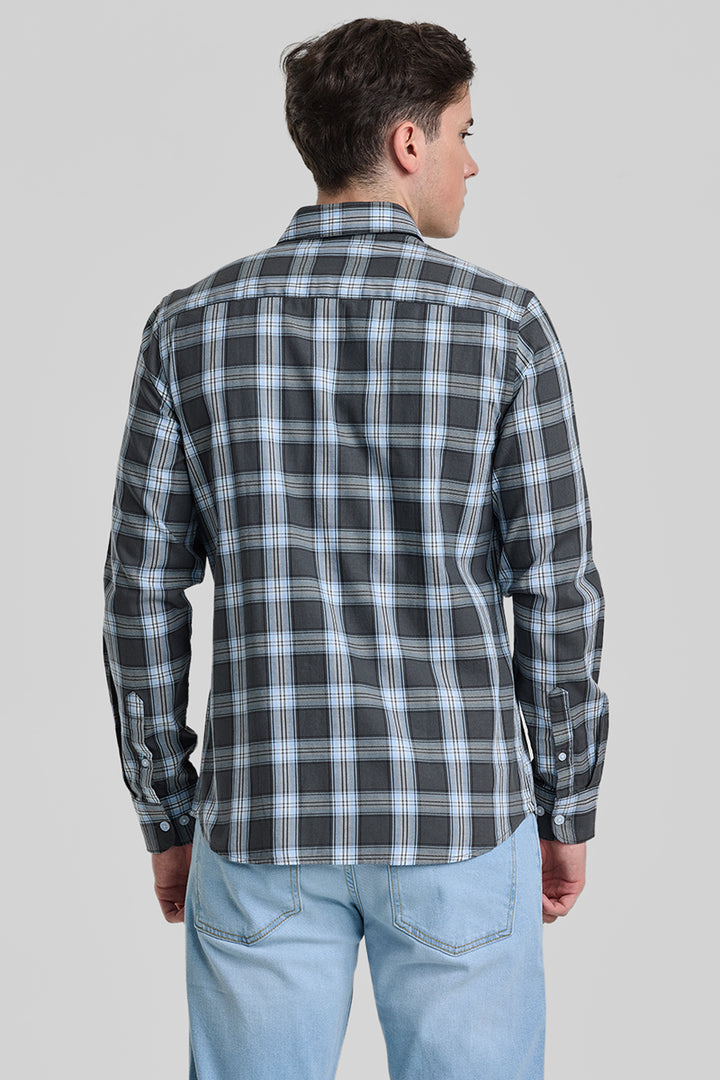 Grey Checks Slim Fit Shirt