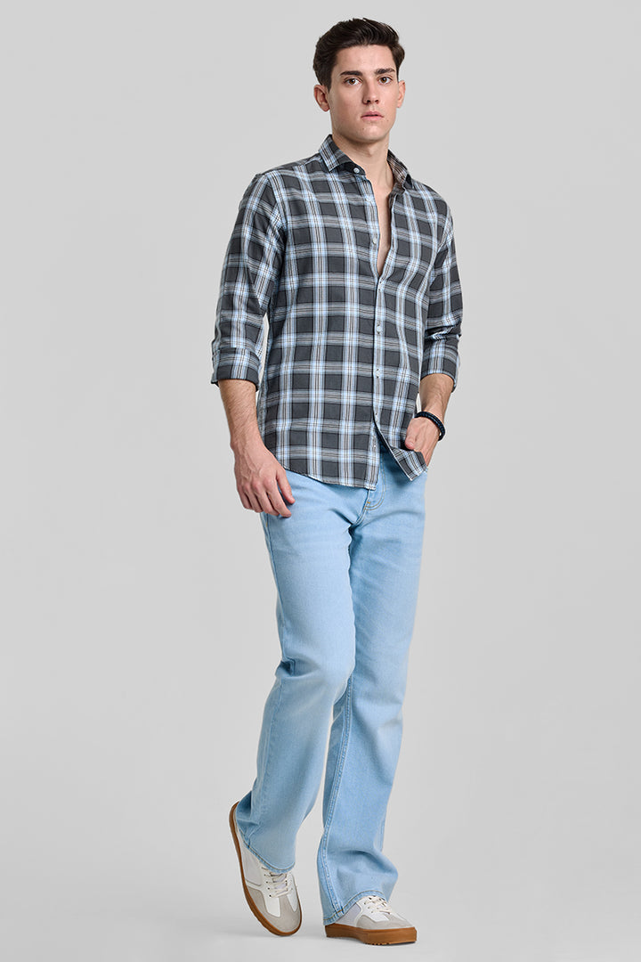 Grey Checks Slim Fit Shirt