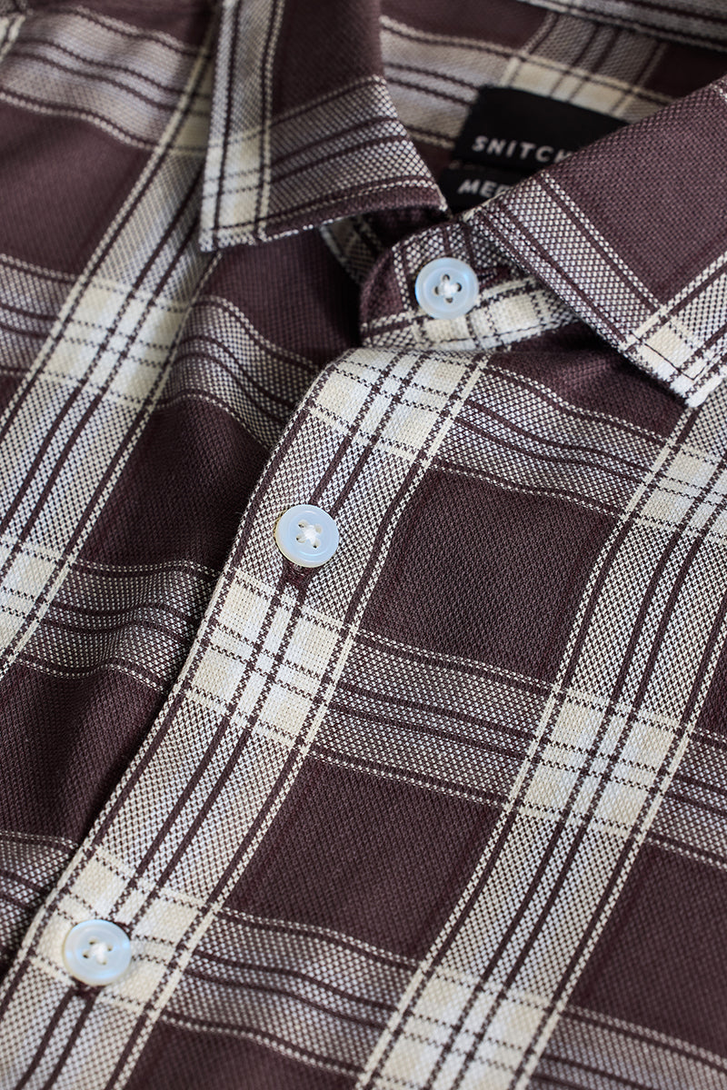 Brown Checks Slim Fit Shirt