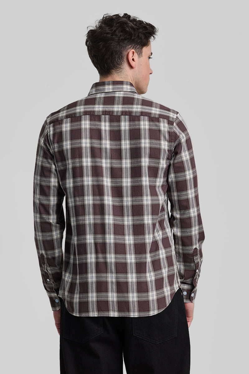 Brown Checks Slim Fit Shirt