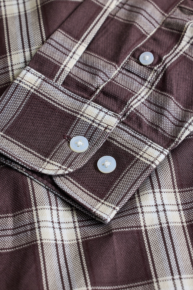 Brown Checks Slim Fit Shirt