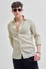 Beige Textured Stripes Shirt