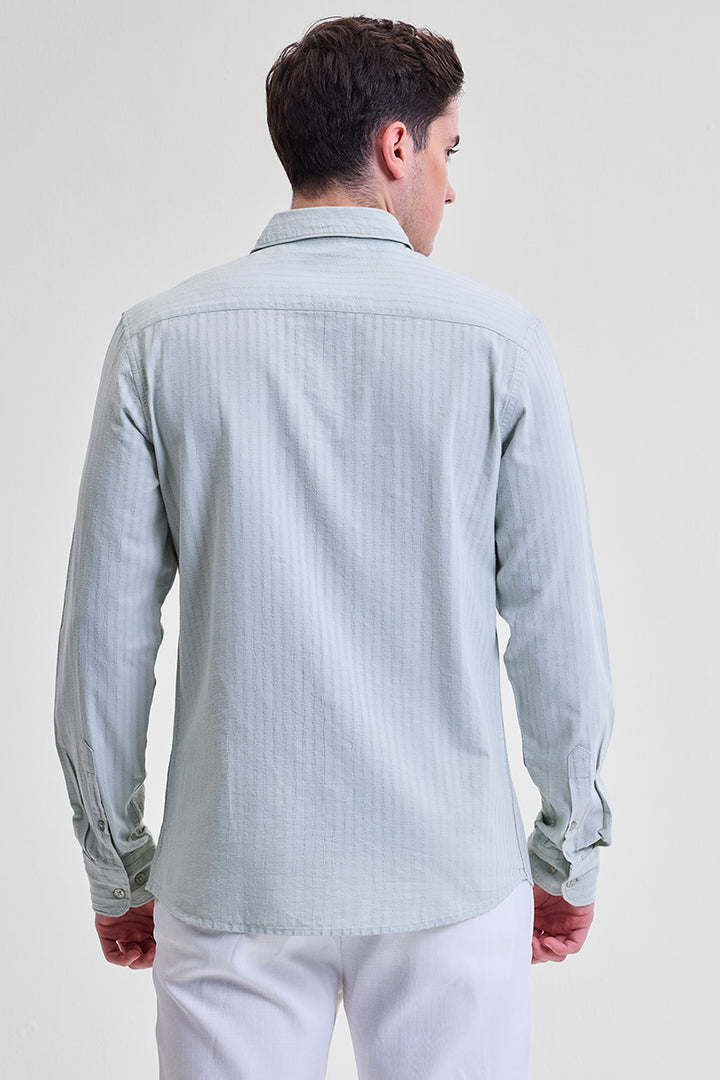 Light Grey Stripes Slim Fit Shirt