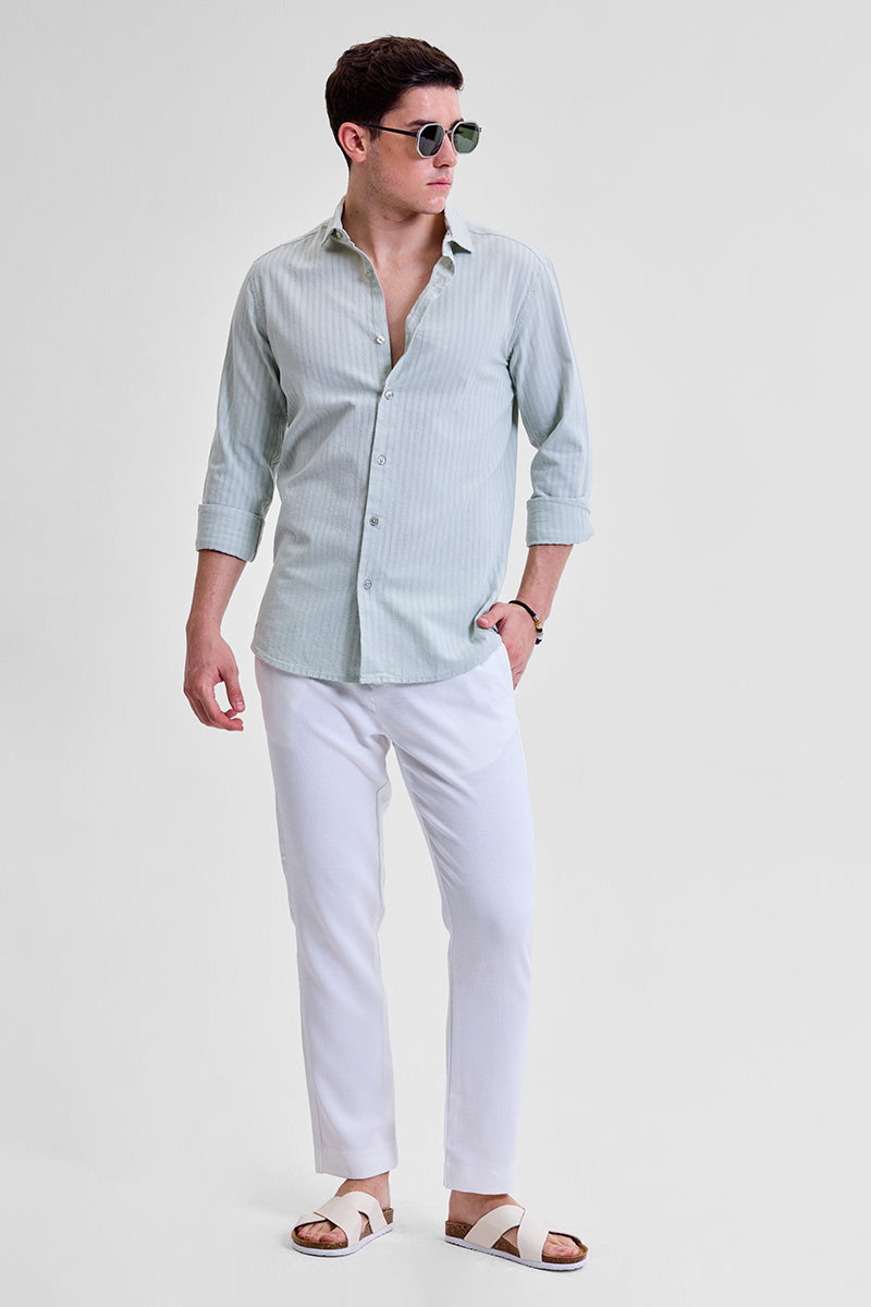 Light Grey Stripes Slim Fit Shirt