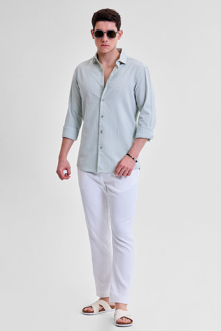 Light Grey Stripes Slim Fit Shirt