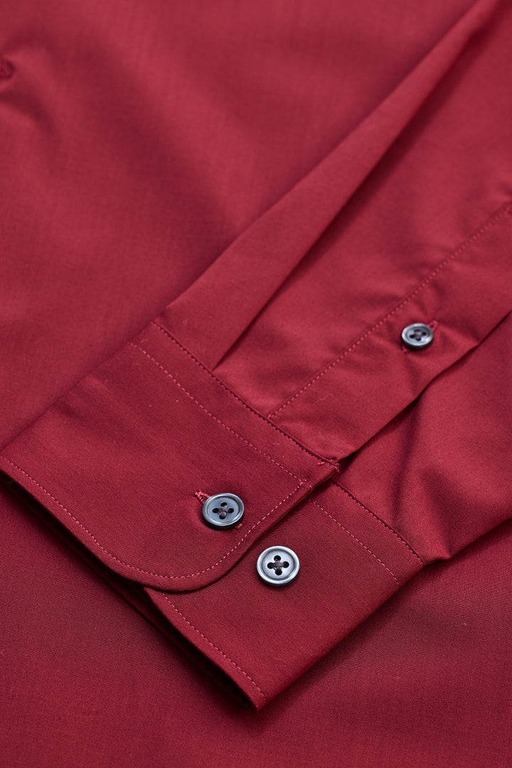 Red Slim Fit Stretch Shirt