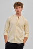 Beige Mandarin Slim Fit Shirt