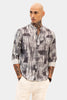 Grey Slim Fit Abstract Shirt