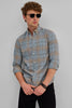 Light Blue Checks Slim Fit Shirt