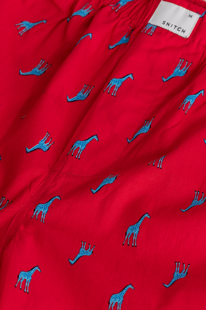 Giraffe Print Red Pyjama