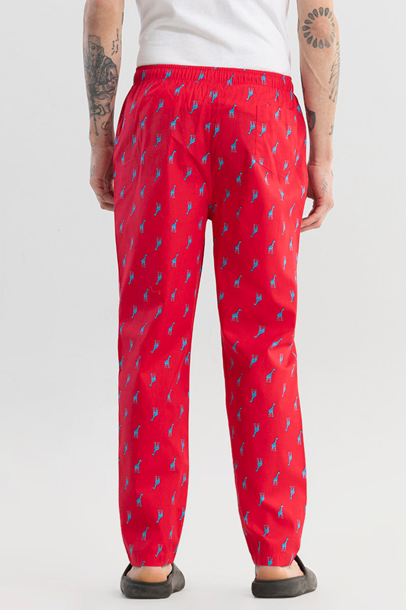 Giraffe Print Red Pyjama