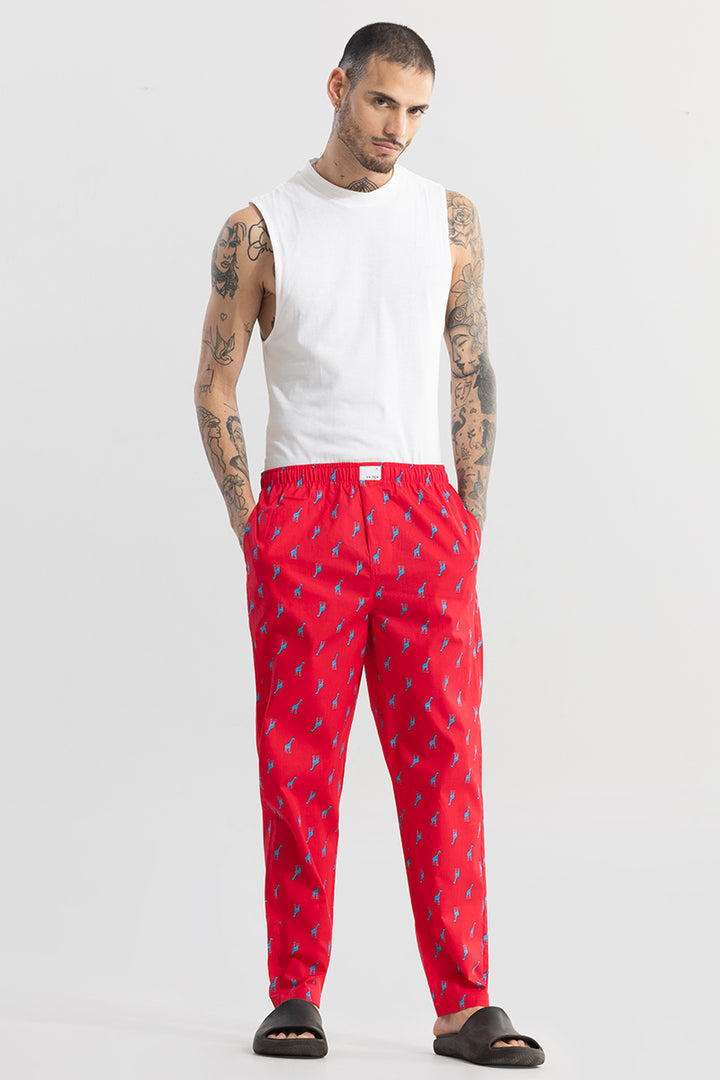 Giraffe Print Red Pyjama