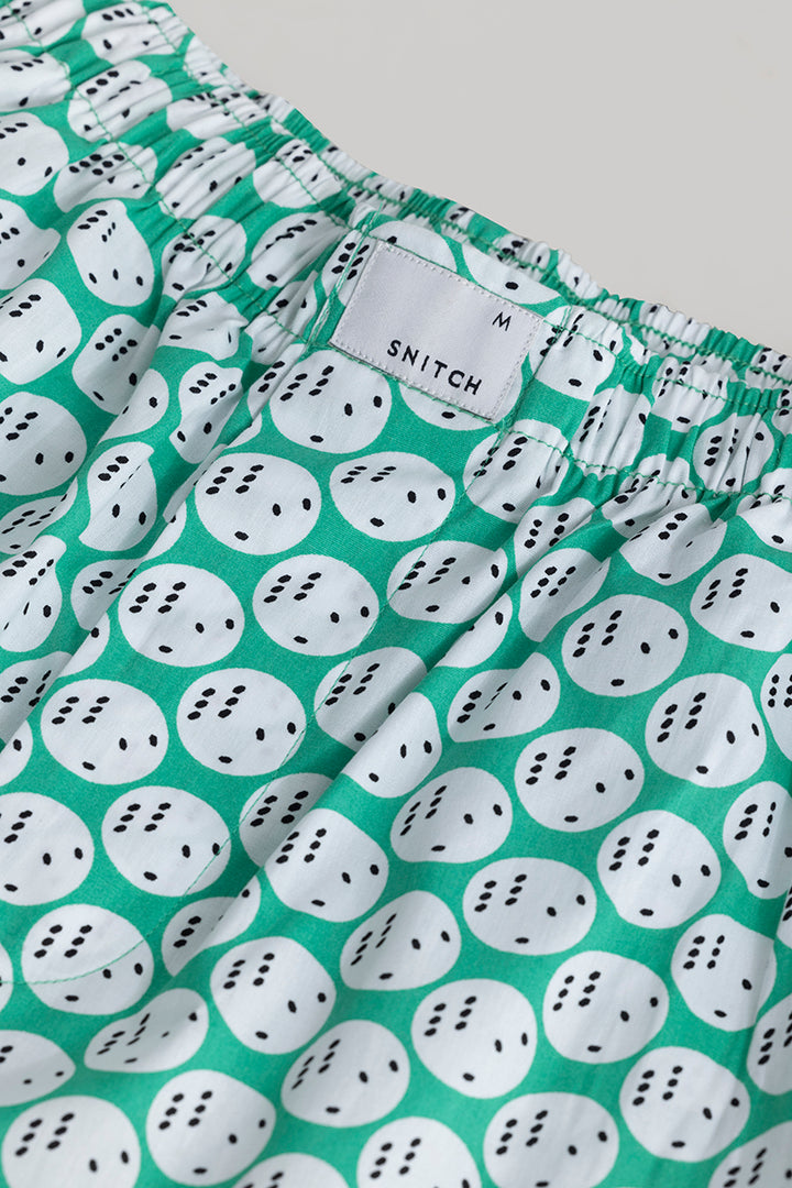 Dice Print Aqua Green Pyjama