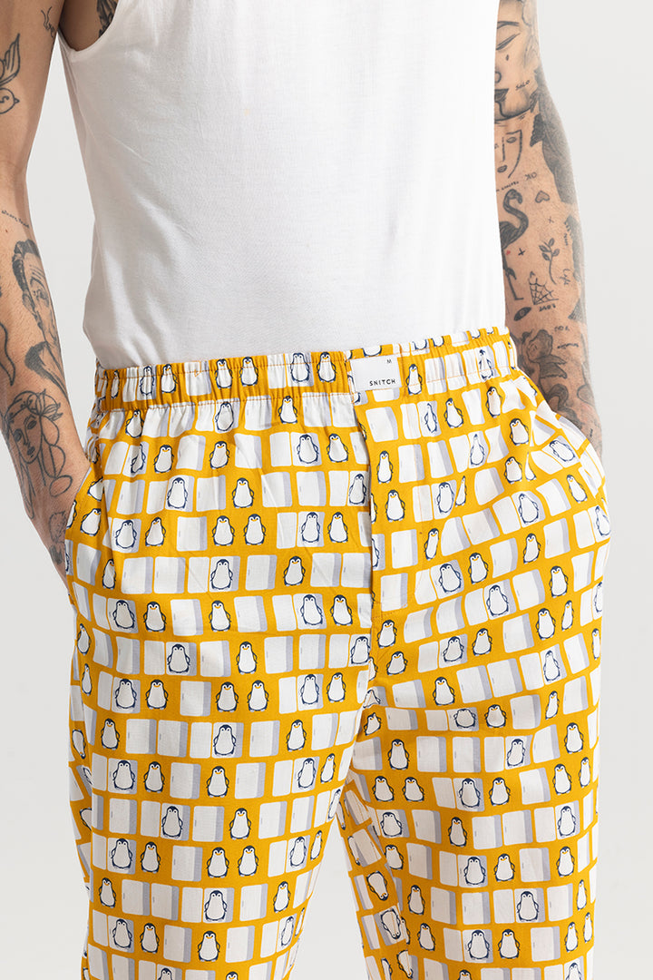 Penguin Print Yellow Pyjama